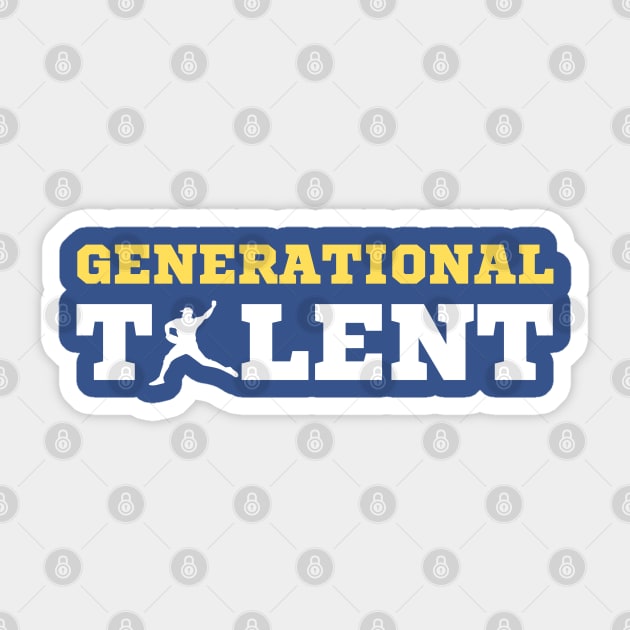 Generational Talent - Baseball 2 Sticker by Litehouse Tees